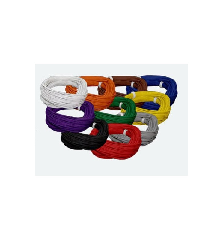 Cienki i elastyczny przewód jednożyłowy do dekoderów i modeli, ø0,5mm, AWG36, 2A, 10 kolorów NMRA / 10 x 1m (ESU 5194x)