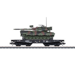 Marklin M048877 - Platforma czołgowa typu Rlmmps z czołgiem Leopard 1A1, DB, epoka IV