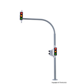 Viessmann 5094 - Sygnalizacja świetlna na wysięgniku z sygnałem dla pieszych i diodami LED, 2 sztuki