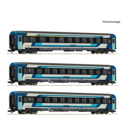 Roco 6200228 - Zestaw 3-częściowy: wagony pociągu ekspresowego Eurofima