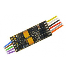 Nowość !  Miniaturowy dekoder jazdy i dźwięku Zimo MX649R (1W) DCC NEM652 8-pin z przewodami