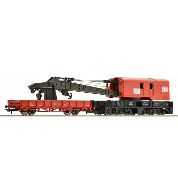 Roco 56240 - Dźwig kolejowy z wagonem technicznym DB AG