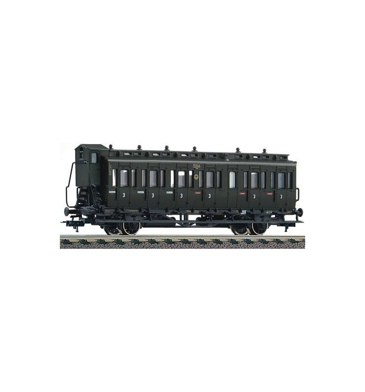 Fleischmann 507103 - Dwuosiowy wagon pasażerski 3 kl DRG z budką hamulcową