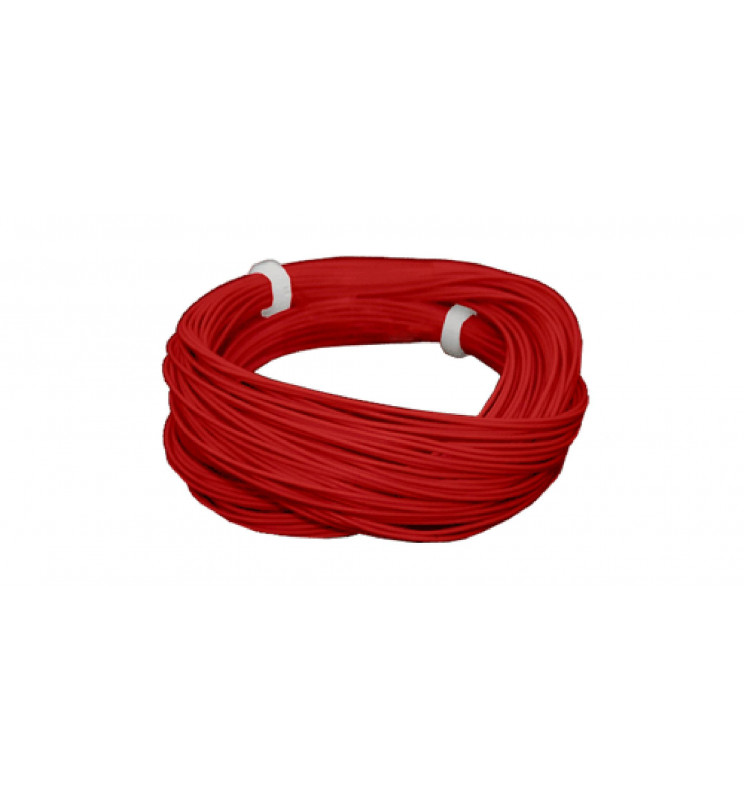 Cienki i elastyczny przewód jednożyłowy do dekoderów i modeli, ø0,5mm, AWG36, 2A, czerwony / 10m (ESU 51943)