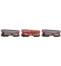 Fleischmann 552317 - Zestaw 3 wagonów samowyładowczych DB Cargo, fabrycznie patynowany