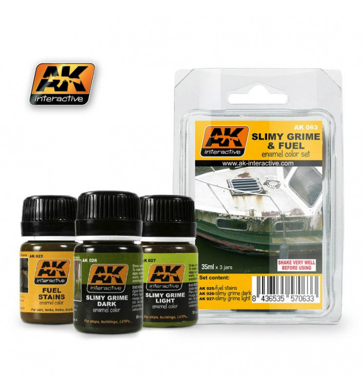 AK-063 - SLIMY GRIME AND FUEL SET    ( AK Interactive 063 )