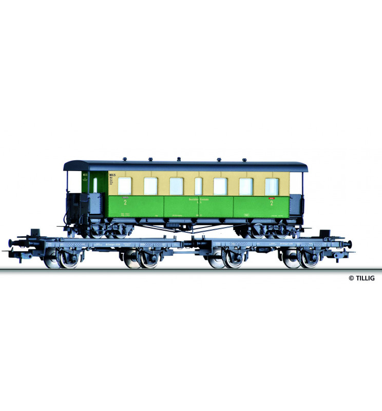 Tillig 70037 - Zestaw platform DB H0, z wagonem pasażerskim H0e NKB, Ep. III