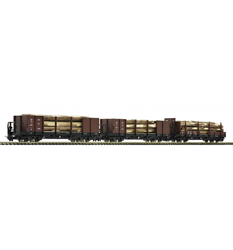 Roco 34609 - Zestaw wagonów z ładunkiem drewna, H0e
