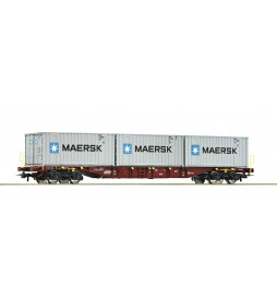 Roco 76918 - Wagon platforma kontenerowa CD + 3 kontenery 20" Maersk