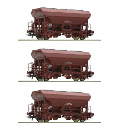 Roco 76171 - Zestaw 3 wagonów samowyładowczych Fcs DR