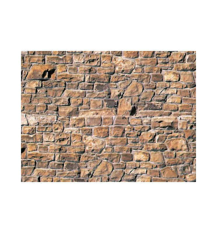 Vollmer 46036 - H0 Wall plate brick beige-brown of cardboard,
