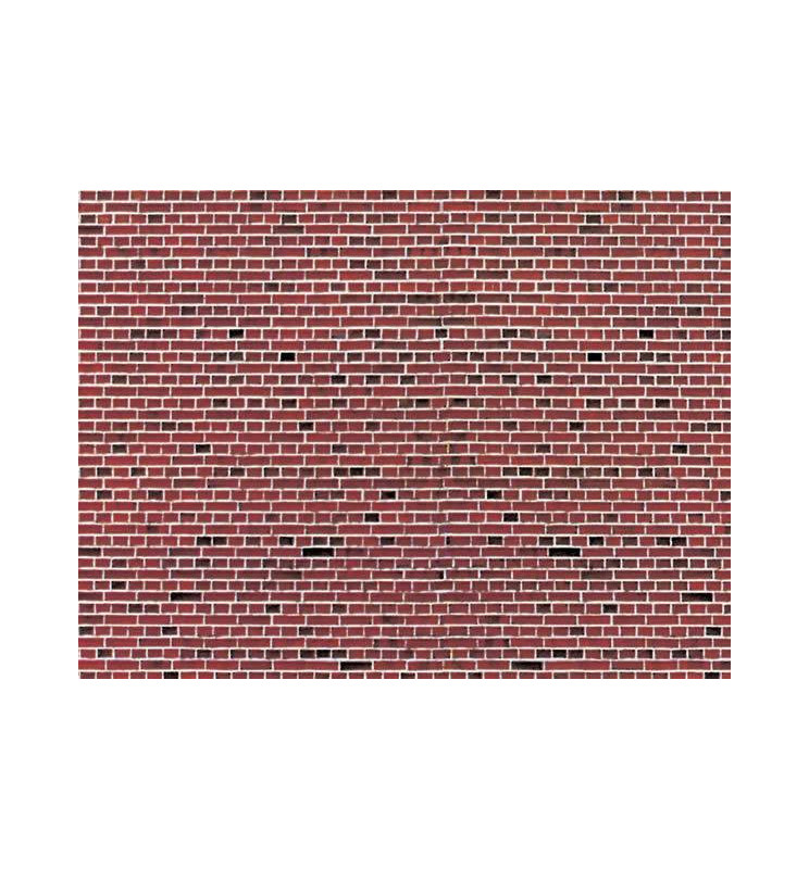 Vollmer 46042 - H0 Ściana z czerwonej cegły, płytka kartonowa 25 x 12,5 cm, 10szt