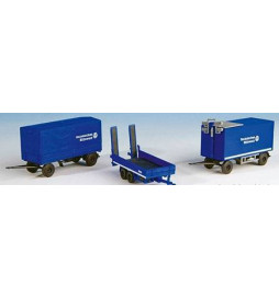 Kibri 18472 - H0 THW trailer set box body-, platform- and