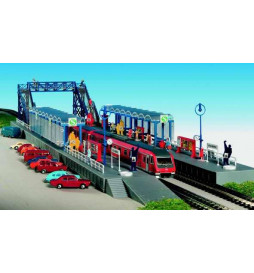 Kibri 37756 - N Rapid train station with footbridge Goldberg