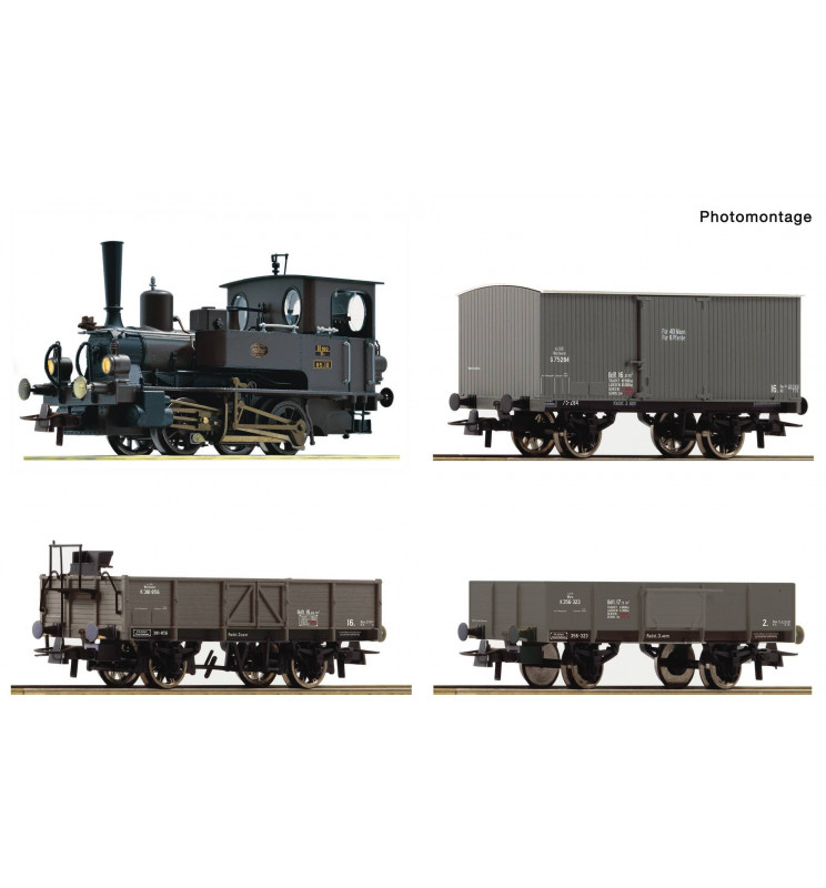 Roco 61458 - 4-tlg. Set: Dampflokomotive Reihe 85 mit Güterzug "Kaiserzeit", KKStB