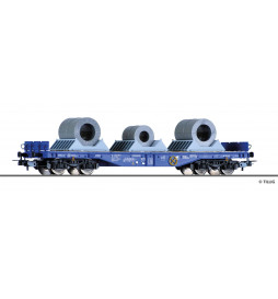Tillig H0 76749 - Flat car Sgmmns 4505 of the ERR with load, Ep. VI