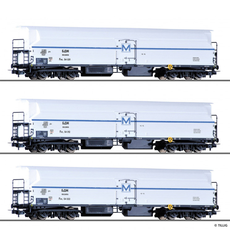 Tillig H0 70041 - Freight car set of the BDZ with three different refridgerator cars FKM 4, Ep. III