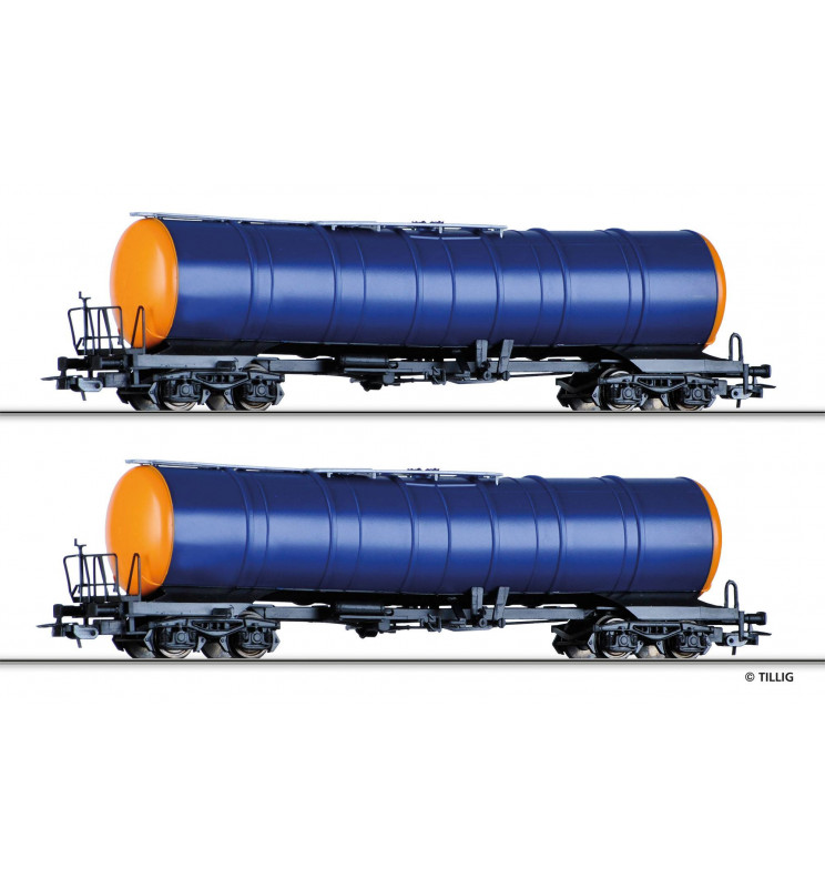 Tillig H0 70040 - Freight car set of the WASCOSA AG with two tank cars Zacns, Ep. VI