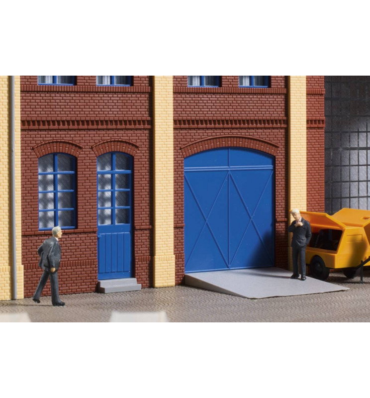 Auhagen 80255 - Brami i drzwi niebieskie + stopnie i podjazdy