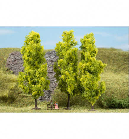 Auhagen 70939 - Drzewa liściaste jasnozielone 15 cm, 3szt