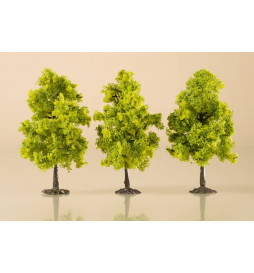 Auhagen 70937 - Drzewa liściaste jasnozielone 11 cm, 3szt