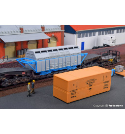 Kibri 16511 - H0 Freight castor container and wooden box