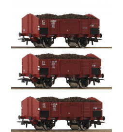 Roco 76199 - 3-tlg. Set: Offene Güterwagen, FS