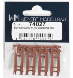 Weinert 74027 - Podkłady stalowe z wycięciem na złączki, MeinGleis Code 75, 8 szt.