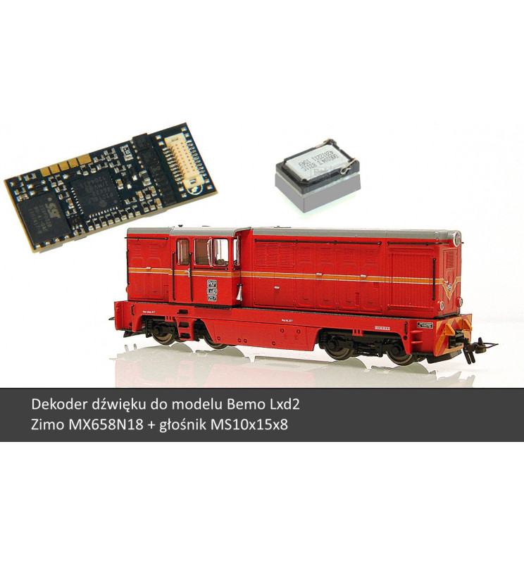 Zestaw: Dekoder dźwięku do Lxd2 Bemo (Zimo MX658N18) + Głośnik MS10x15x8