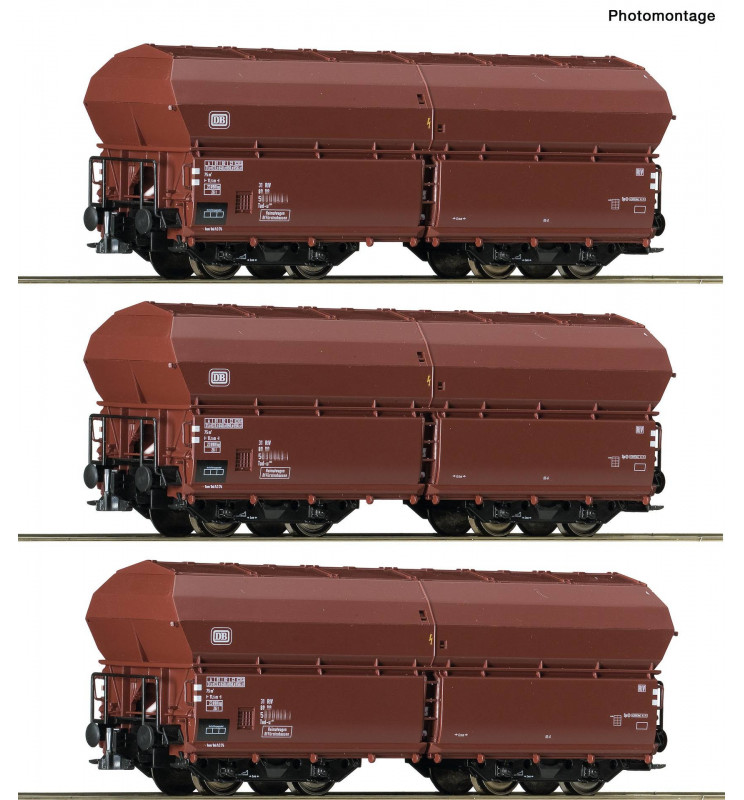 Roco 76079 - 3 piece set: Self-unloading hopper wagons DB