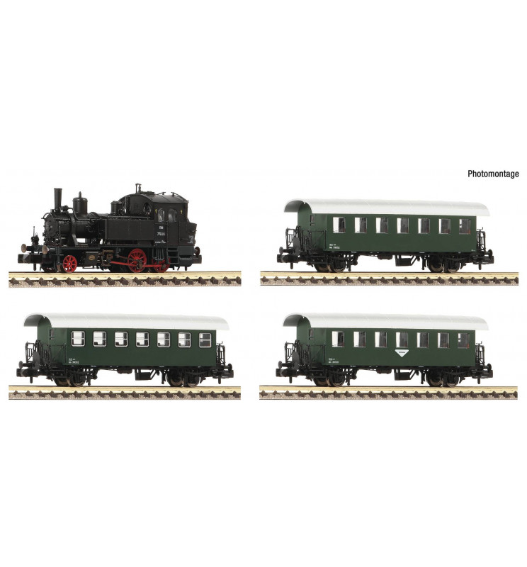 Fleischmann 707006 - 4 piece set: Steam locomotive Rh 770 with passenger train ÖBB