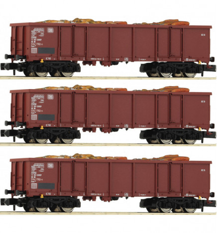 Fleischmann 828345 - 3 piece set goods wagons type Eaos DB