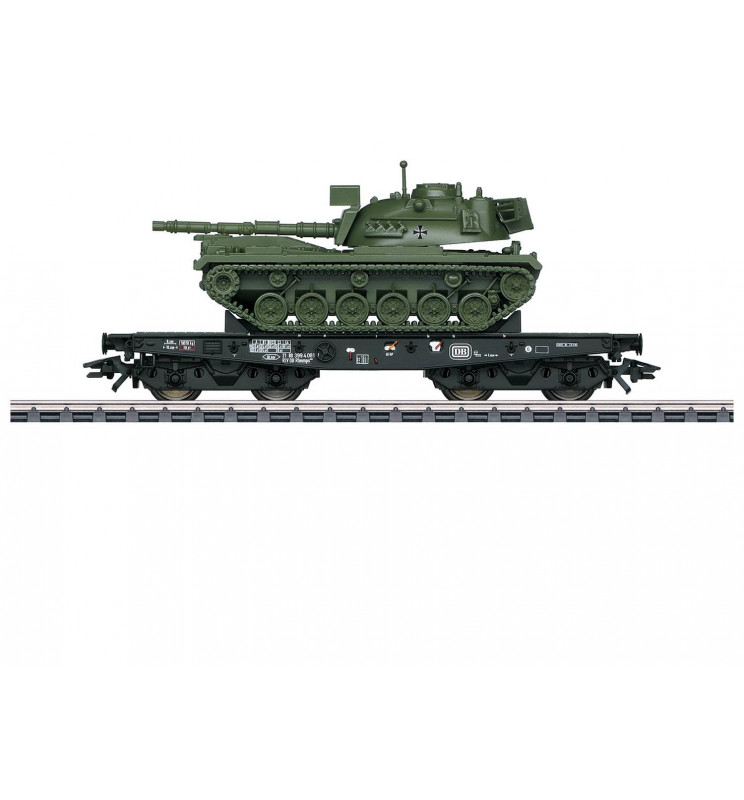 Marklin 048796 - Wagon platforma Rlmmps z czołgirm M48 D