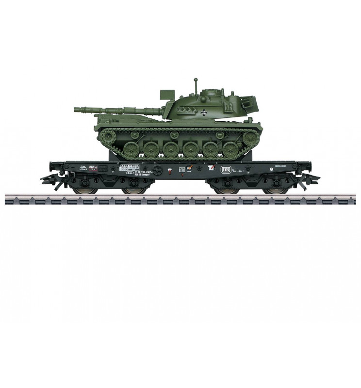 Marklin 048798 - Wagon platforma Rlmmps z czołgirm M48 D