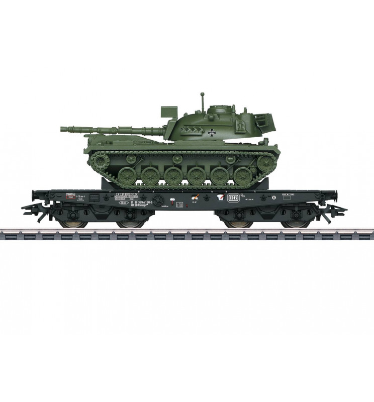 Marklin 048799 - Wagon platforma  Rlmmps z czołgirm M48 D