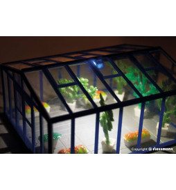 Kibri 38634 - H0 Deco-set Greenhouse with LED lighting