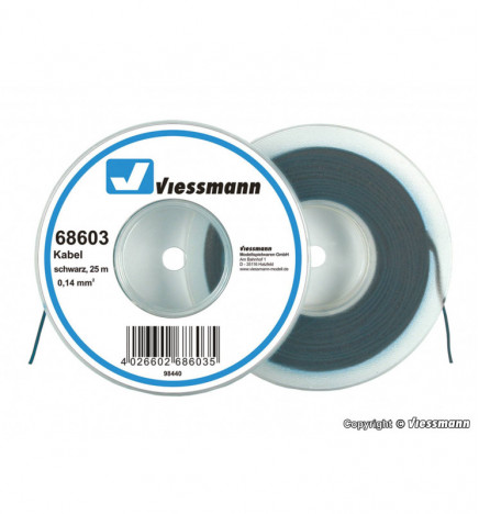 Viessmann 68603  - Przewód 25m, 0,14 mm2, czarny