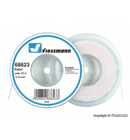 Viessmann 68623 - 25 m kabel, 0,14 mm?, biały