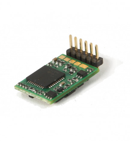Roco 10887 - Dekoder jazdy i oświetlenia 6-pin z wtykiem bezpośrednim kątowym