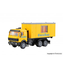 Kibri 16310 - H0 Ciężarówka MB Actros z kontenerem biurowym GleisBau