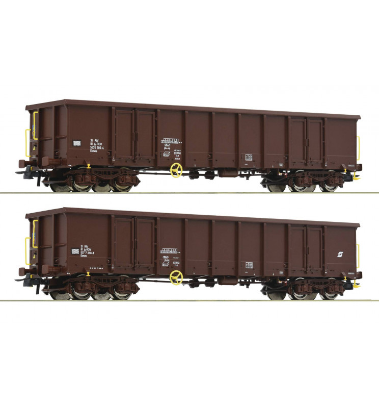 Roco 76075 - Zestaw dwóch wagonów odkrytych ÖBB z ładunkiem drewna