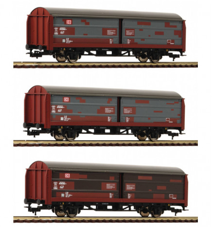 Fleischmann 533709 - Zestaw 3 wagonów krytych Hbis299, DB AG, fabrycznie patynowany