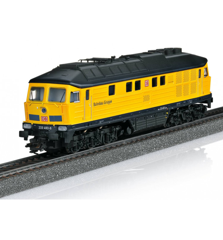 Trix 22402 - Lokomotywa spalinowa Ludmiła BR232 DB w żółtym malowaniu z fabrycznym generatorem dymu