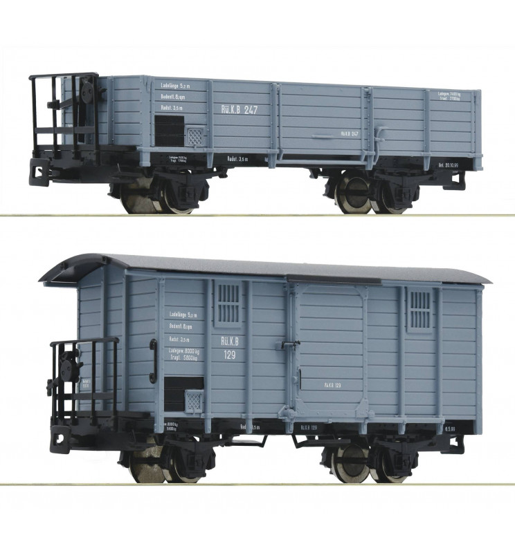 Roco 34559 - Zestaw 2 wagonów towarowych H0e, ep. I