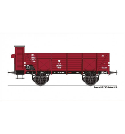 Tillig 501919 - 2-osiowy wagon węglarka Wdoh (ex CSD) z budką hamulcową, PKP ep. III