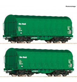Roco 76049 - Zestaw 2 wagonów plandekowych typu Shimmns, On Rail