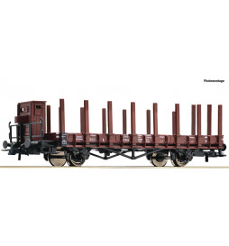 Roco 76869 - Wagon towarowy platforma z kłonicami, DRG