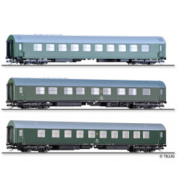 Tillig TT 01003 - Passenger coach set „Salonwagenzug 4“ of the DR, with three passenger coaches, Ep. IV -NEW-