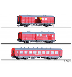 Tillig TT 01006 - Standard maintenance train of the DB Netz Notfalltechnik with three wagons, Ep. VI
