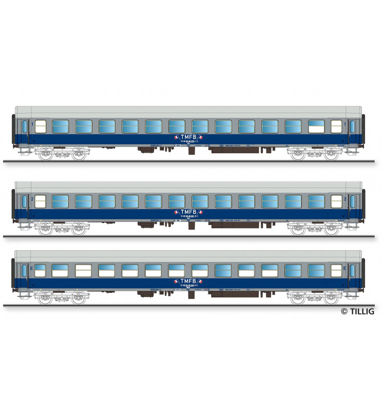 Tillig TT 01025 - Passenger coach set “Train Militaire Francais de Berlin“ with three passenger coaches, Ep. IV